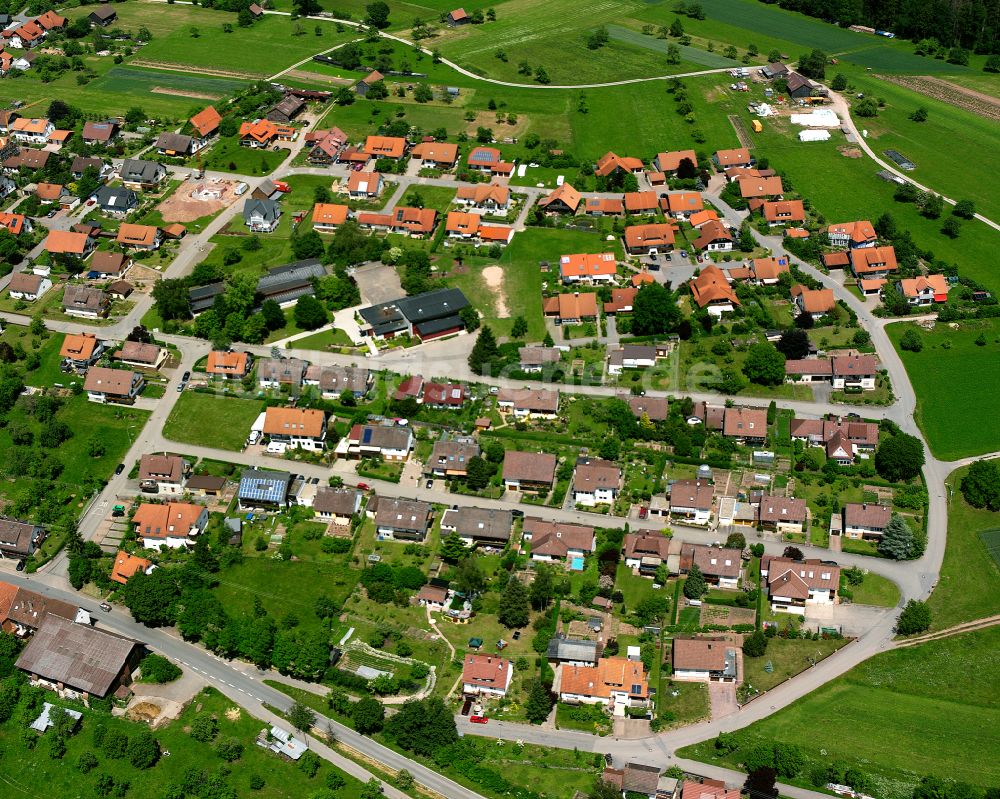 Rotfelden von oben - Wohngebiet einer Einfamilienhaus- Siedlung in Rotfelden im Bundesland Baden-Württemberg, Deutschland