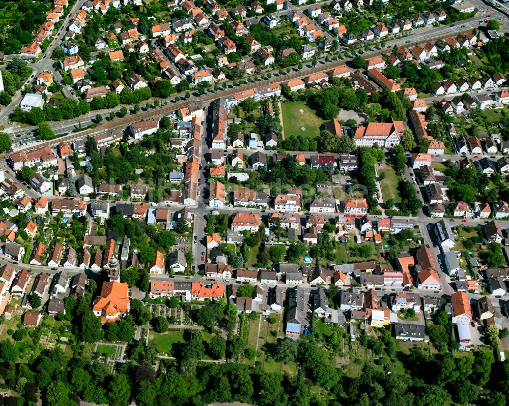 Rüppurr aus der Vogelperspektive: Wohngebiet einer Einfamilienhaus- Siedlung in Rüppurr im Bundesland Baden-Württemberg, Deutschland