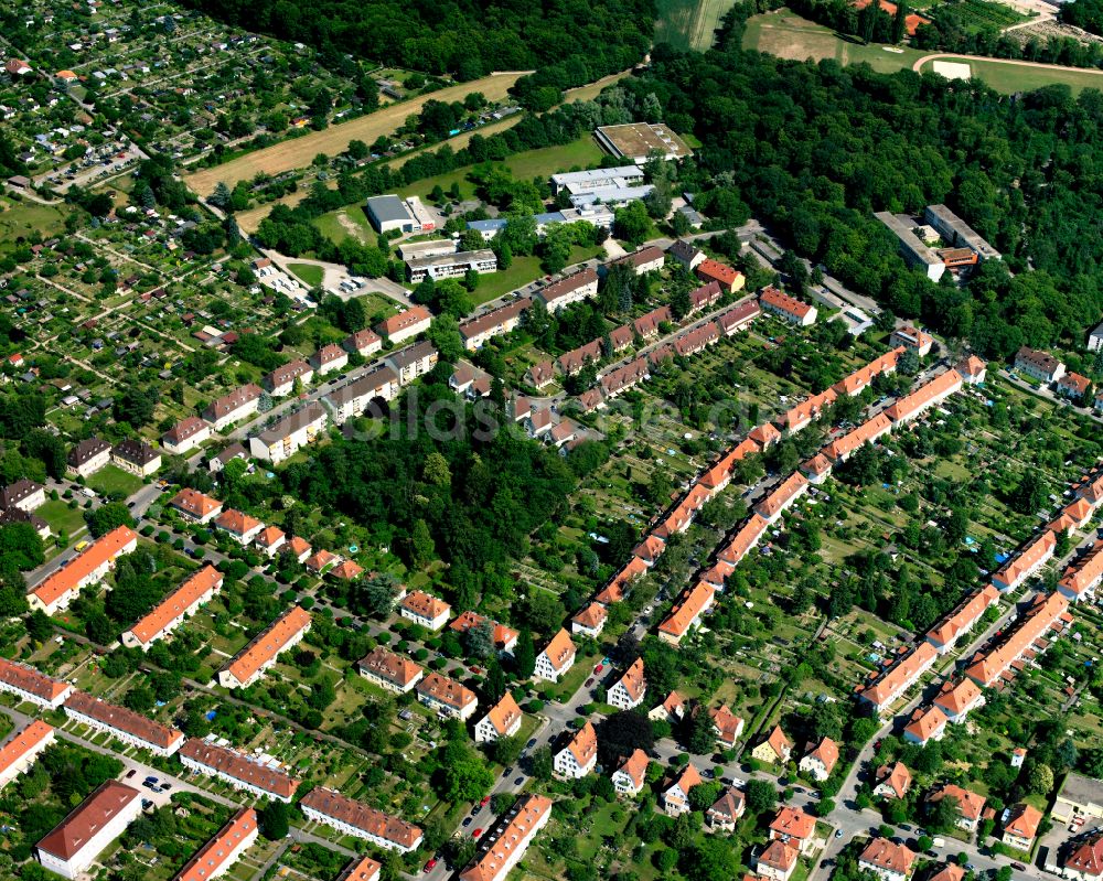 Luftaufnahme Rüppurr - Wohngebiet einer Einfamilienhaus- Siedlung in Rüppurr im Bundesland Baden-Württemberg, Deutschland