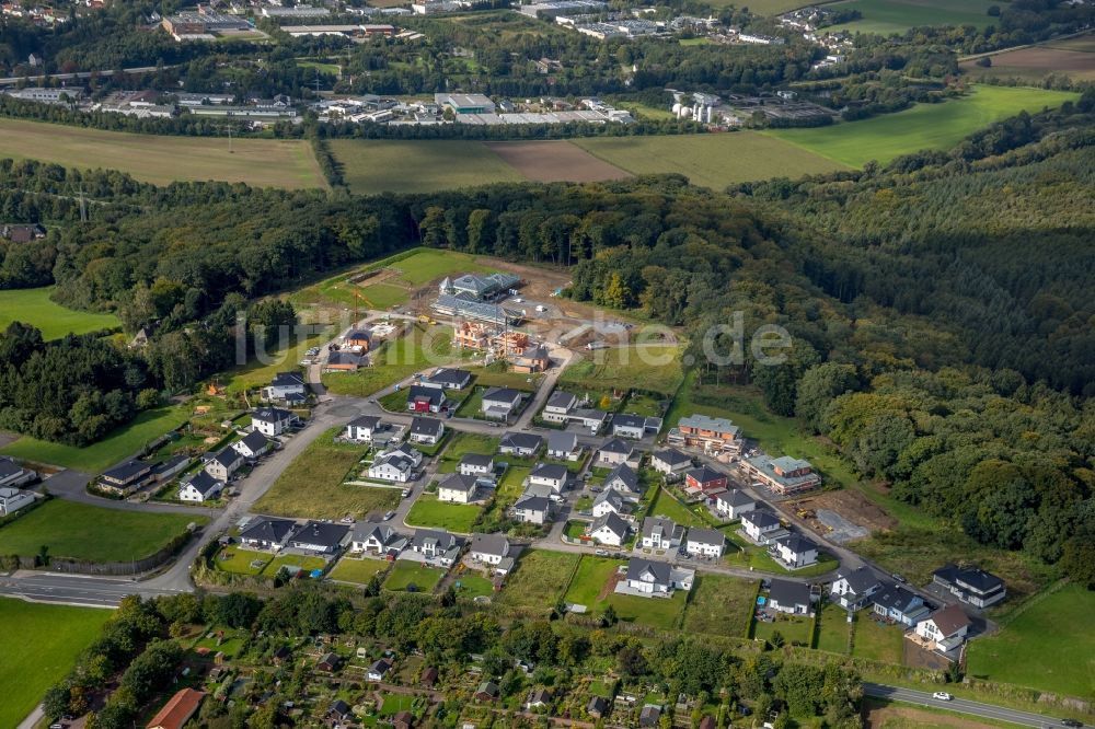 Arnsberg aus der Vogelperspektive: Wohngebiet einer Einfamilienhaus- Siedlung rund um Zum Dollberg und Im Redde in Arnsberg im Bundesland Nordrhein-Westfalen, Deutschland