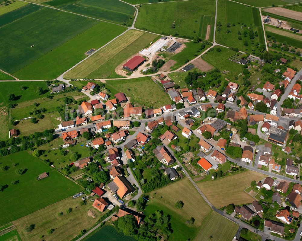 Schönbronn von oben - Wohngebiet einer Einfamilienhaus- Siedlung in Schönbronn im Bundesland Baden-Württemberg, Deutschland