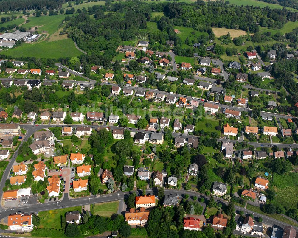 Schotten von oben - Wohngebiet einer Einfamilienhaus- Siedlung in Schotten im Bundesland Hessen, Deutschland