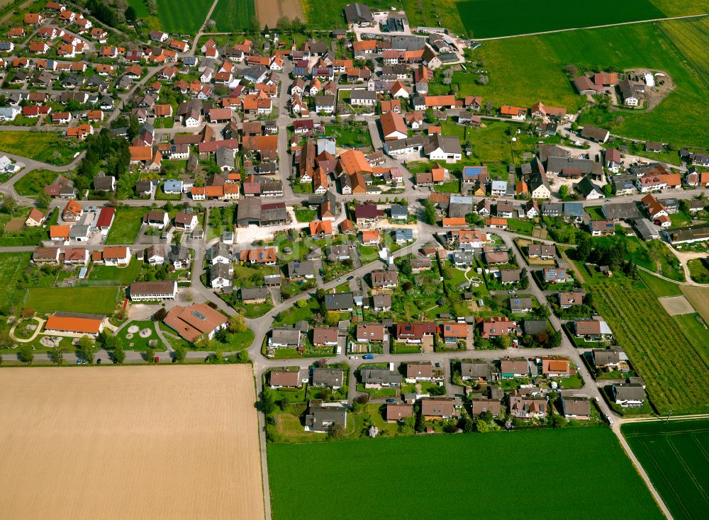 Luftaufnahme Setzingen - Wohngebiet einer Einfamilienhaus- Siedlung in Setzingen im Bundesland Baden-Württemberg, Deutschland