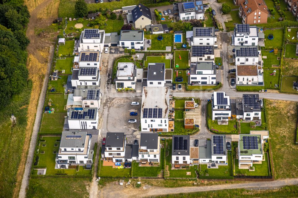 Luftaufnahme Soest - Wohngebiet einer Einfamilienhaus- Siedlung in Soest im Bundesland Nordrhein-Westfalen, Deutschland