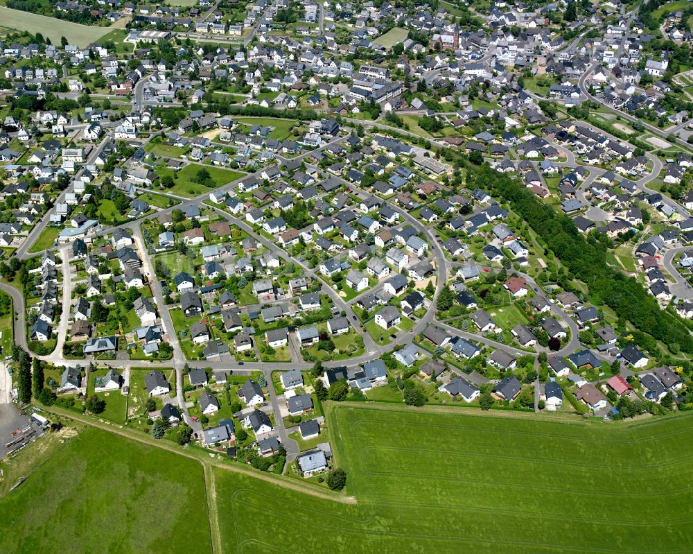 Luftaufnahme Sohren - Wohngebiet einer Einfamilienhaus- Siedlung in Sohren im Bundesland Rheinland-Pfalz, Deutschland