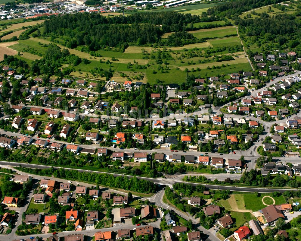 Luftaufnahme Stammheim - Wohngebiet einer Einfamilienhaus- Siedlung in Stammheim im Bundesland Baden-Württemberg, Deutschland