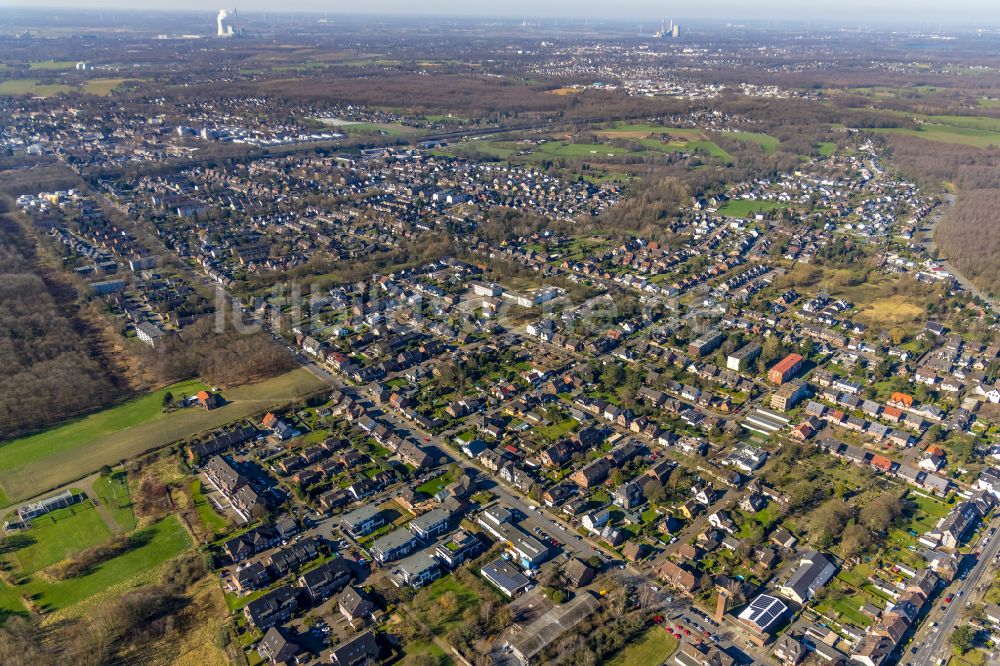 Sterkrade-Nord aus der Vogelperspektive: Wohngebiet einer Einfamilienhaus- Siedlung in Sterkrade-Nord im Bundesland Nordrhein-Westfalen, Deutschland