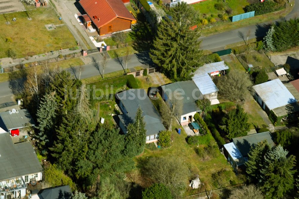 Gorinsee aus der Vogelperspektive: Wohngebiet einer Einfamilienhaus- Siedlung Str. zum See - Ahornweg in Gorinsee im Bundesland Brandenburg, Deutschland