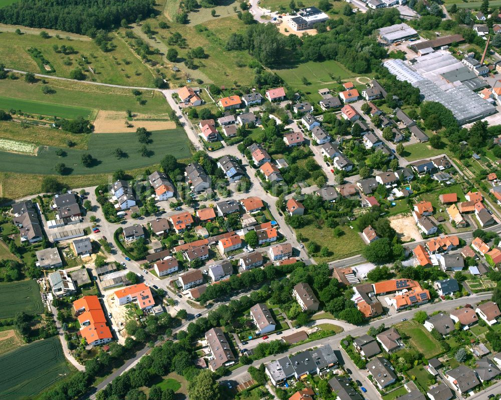 Luftaufnahme Stupferich - Wohngebiet einer Einfamilienhaus- Siedlung in Stupferich im Bundesland Baden-Württemberg, Deutschland