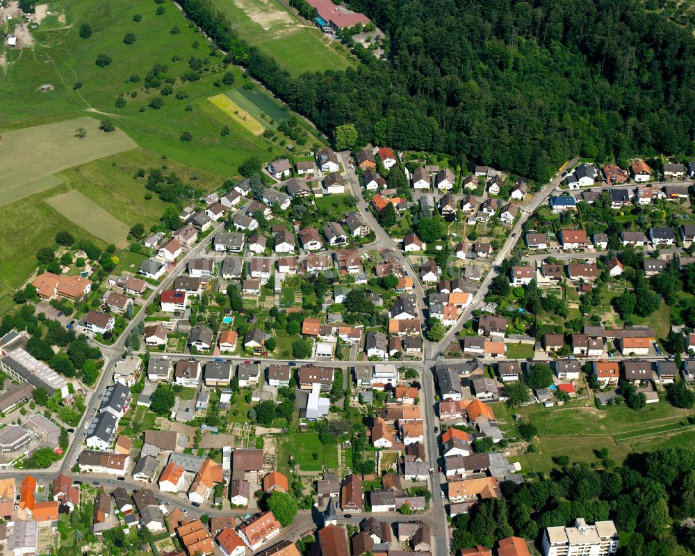 Luftbild Stupferich - Wohngebiet einer Einfamilienhaus- Siedlung in Stupferich im Bundesland Baden-Württemberg, Deutschland