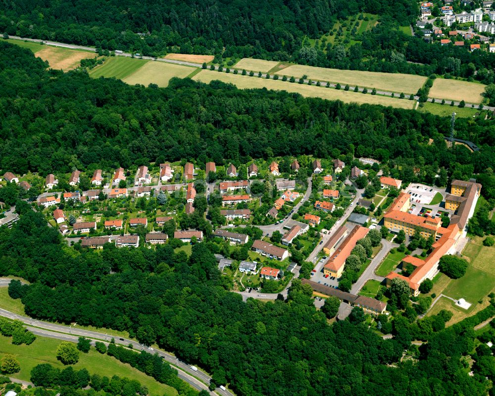 Tübingen von oben - Wohngebiet einer Einfamilienhaus- Siedlung in Tübingen im Bundesland Baden-Württemberg, Deutschland