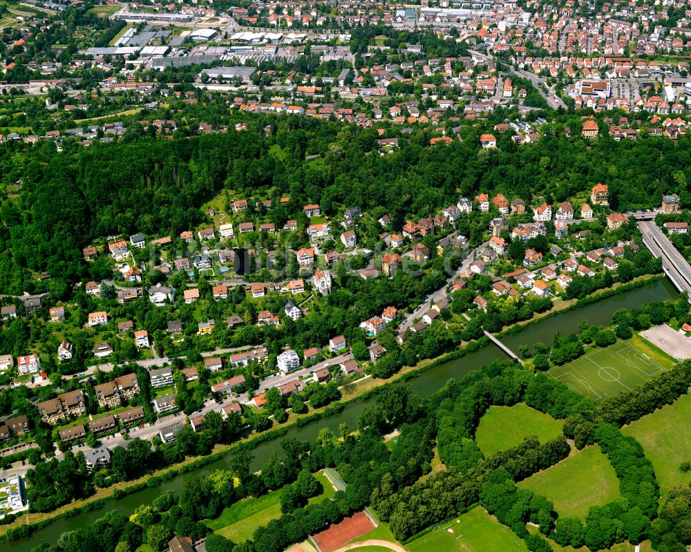 Tübingen von oben - Wohngebiet einer Einfamilienhaus- Siedlung in Tübingen im Bundesland Baden-Württemberg, Deutschland