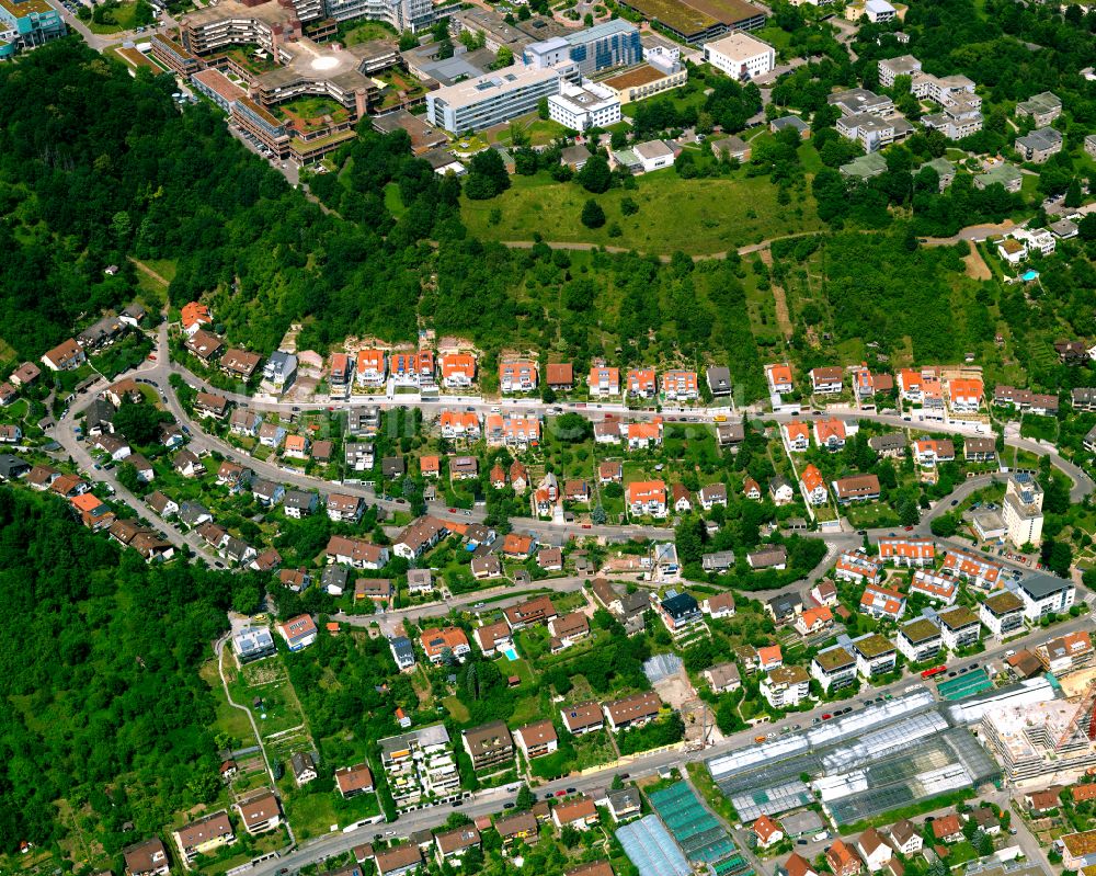 Luftaufnahme Tübingen - Wohngebiet einer Einfamilienhaus- Siedlung in Tübingen im Bundesland Baden-Württemberg, Deutschland