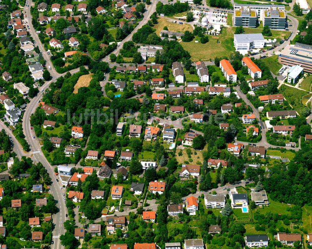 Tübingen aus der Vogelperspektive: Wohngebiet einer Einfamilienhaus- Siedlung in Tübingen im Bundesland Baden-Württemberg, Deutschland