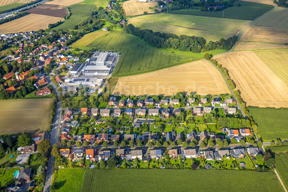 Vellern von oben - Wohngebiet einer Einfamilienhaus- Siedlung in Vellern im Bundesland Nordrhein-Westfalen, Deutschland