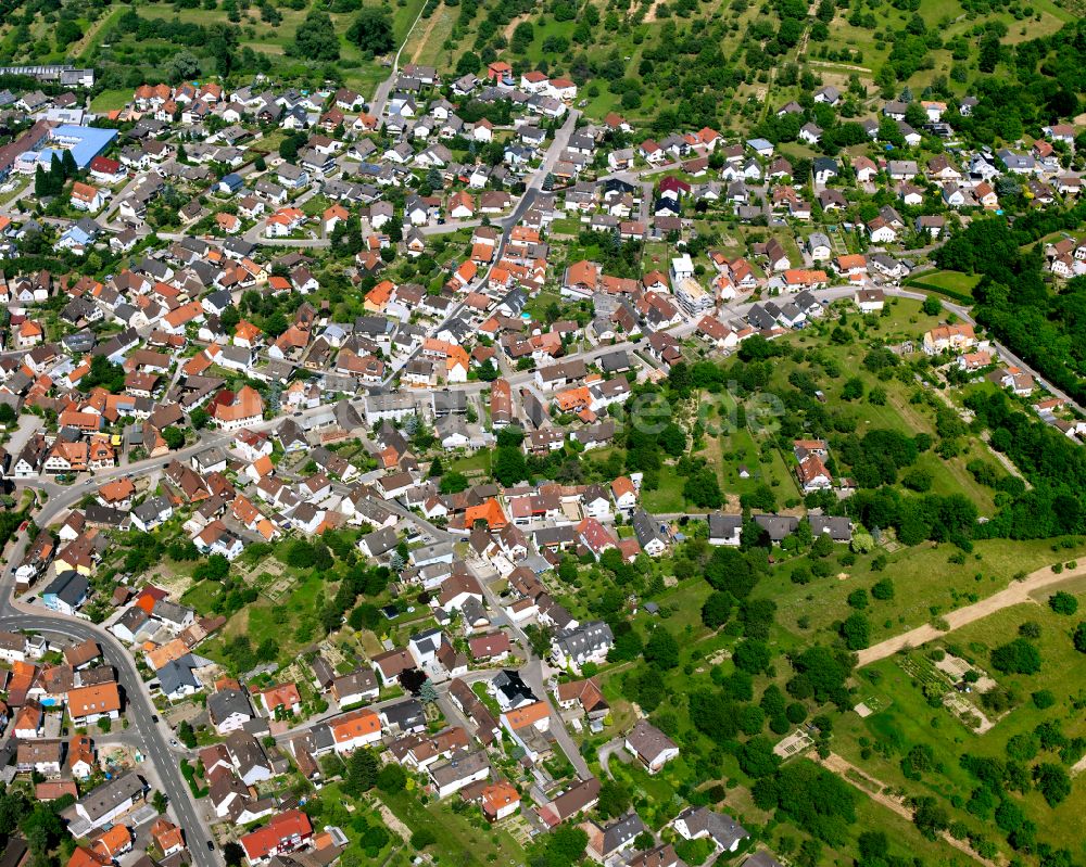 Völkersbach aus der Vogelperspektive: Wohngebiet einer Einfamilienhaus- Siedlung in Völkersbach im Bundesland Baden-Württemberg, Deutschland