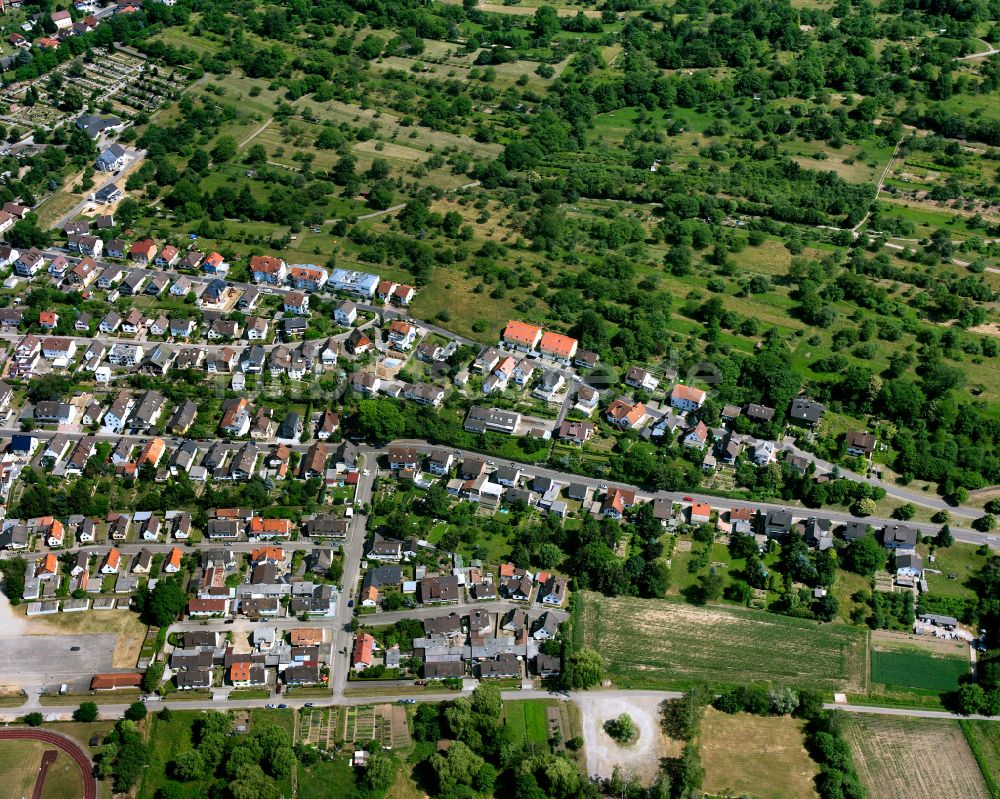 Luftaufnahme Völkersbach - Wohngebiet einer Einfamilienhaus- Siedlung in Völkersbach im Bundesland Baden-Württemberg, Deutschland