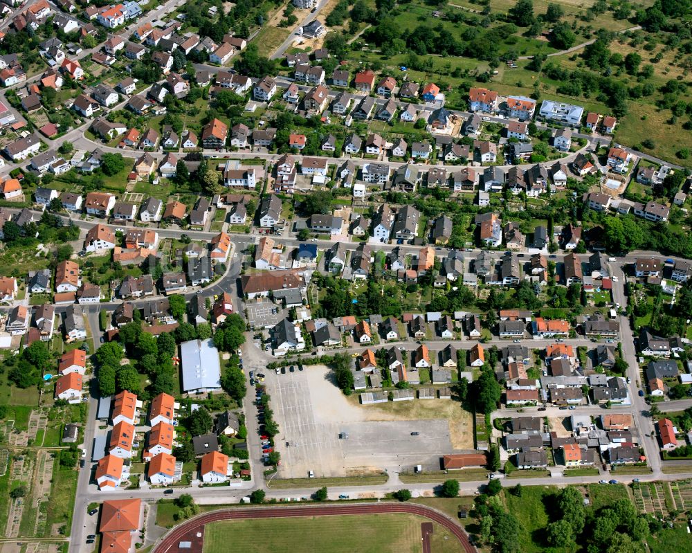 Völkersbach von oben - Wohngebiet einer Einfamilienhaus- Siedlung in Völkersbach im Bundesland Baden-Württemberg, Deutschland