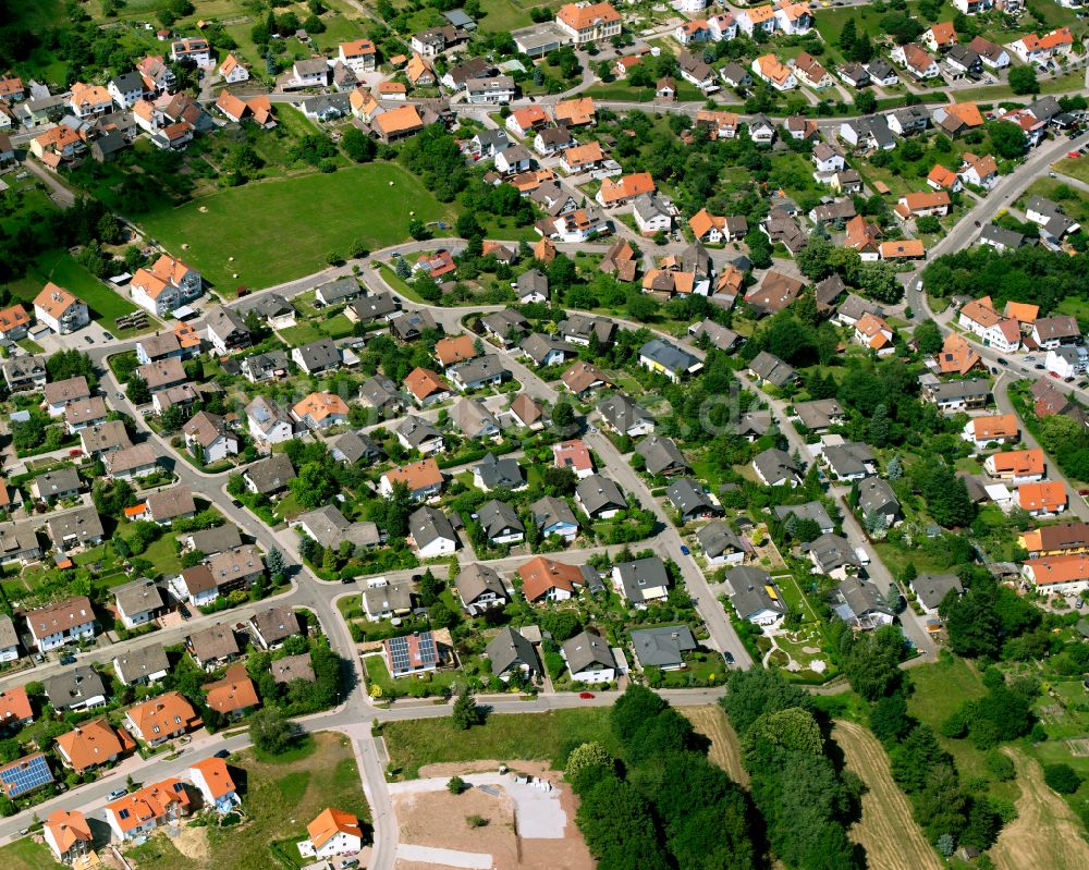 Luftbild Völkersbach - Wohngebiet einer Einfamilienhaus- Siedlung in Völkersbach im Bundesland Baden-Württemberg, Deutschland