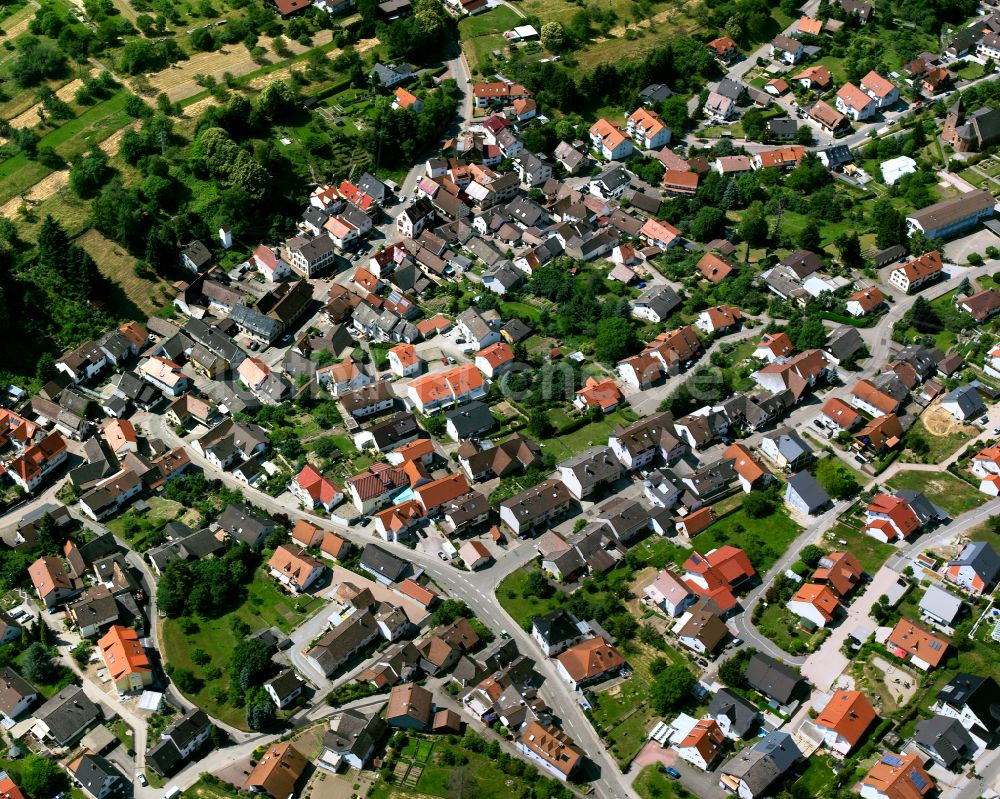 Luftbild Völkersbach - Wohngebiet einer Einfamilienhaus- Siedlung in Völkersbach im Bundesland Baden-Württemberg, Deutschland