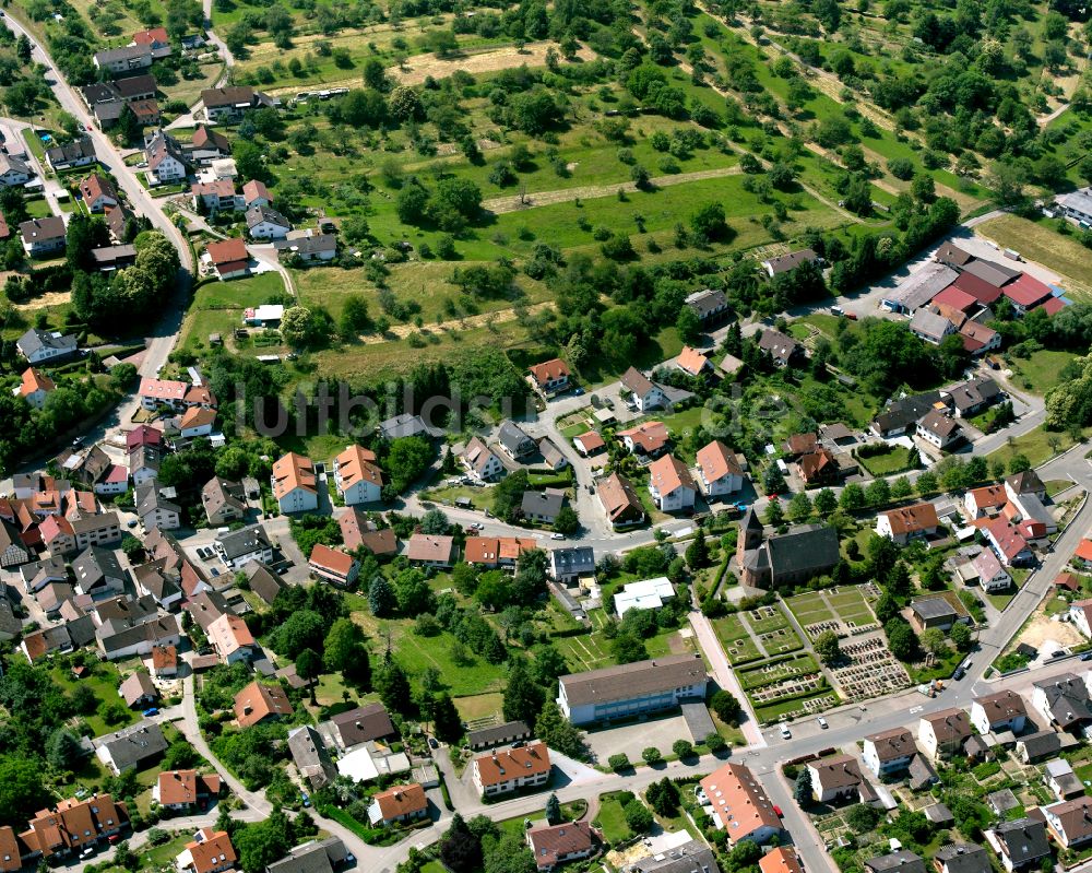 Luftaufnahme Völkersbach - Wohngebiet einer Einfamilienhaus- Siedlung in Völkersbach im Bundesland Baden-Württemberg, Deutschland