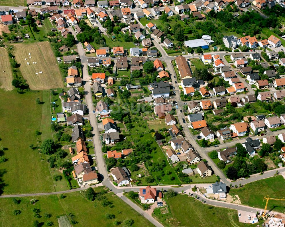 Völkersbach von oben - Wohngebiet einer Einfamilienhaus- Siedlung in Völkersbach im Bundesland Baden-Württemberg, Deutschland