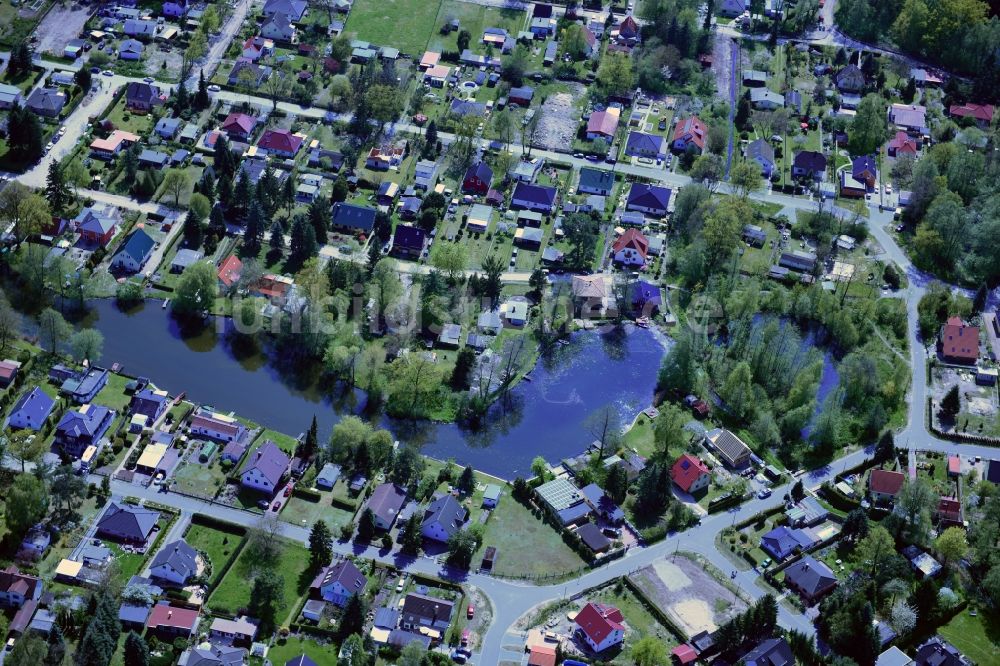 Luftbild Vogelsdorf - Wohngebiet einer Einfamilienhaus- Siedlung in Vogelsdorf im Bundesland Brandenburg