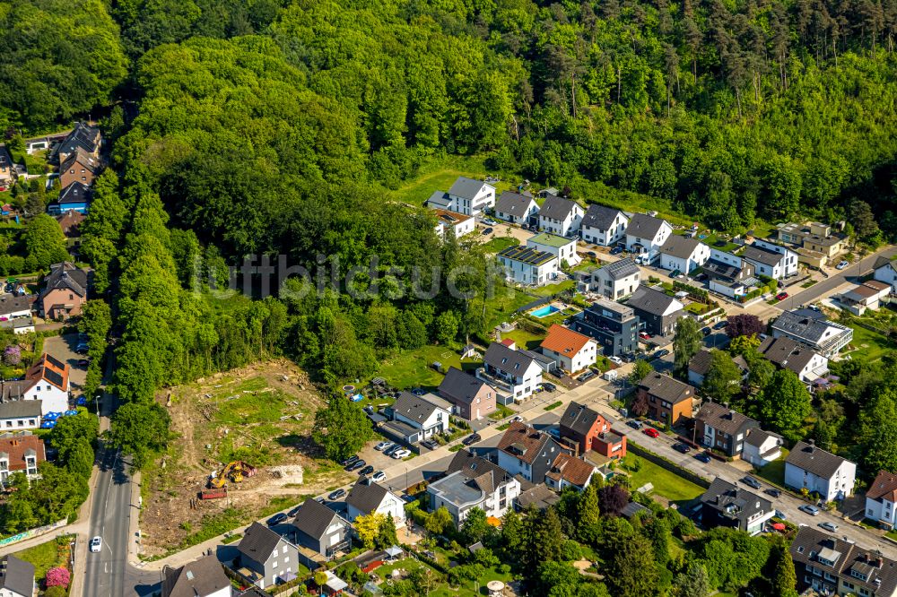 Luftbild Witten - Wohngebiet einer Einfamilienhaus- Siedlung an der Waldstraße in Witten im Bundesland Nordrhein-Westfalen, Deutschland