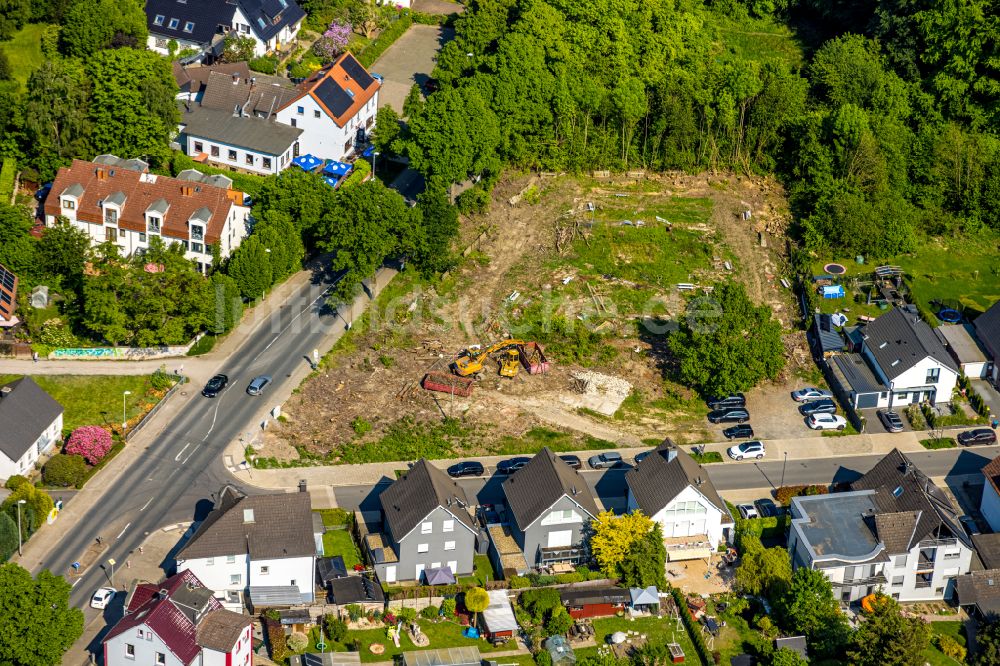 Luftaufnahme Witten - Wohngebiet einer Einfamilienhaus- Siedlung an der Waldstraße in Witten im Bundesland Nordrhein-Westfalen, Deutschland