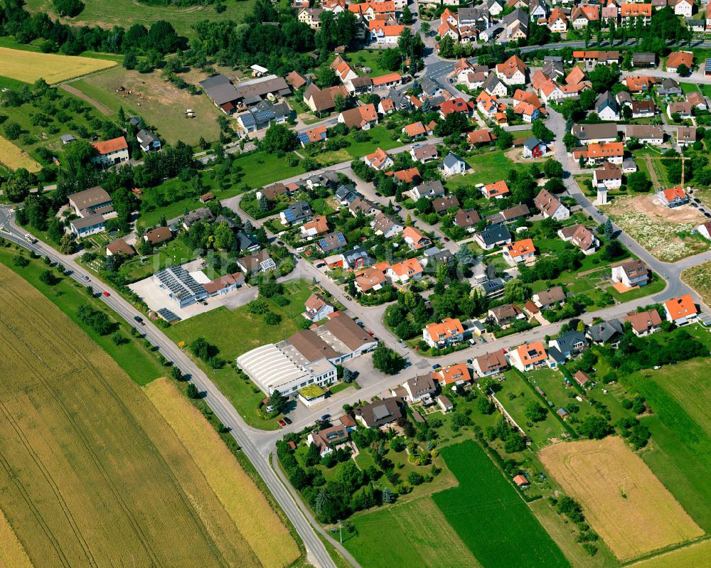 Wendelsheim von oben - Wohngebiet einer Einfamilienhaus- Siedlung in Wendelsheim im Bundesland Baden-Württemberg, Deutschland