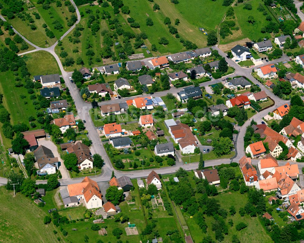 Wendelsheim aus der Vogelperspektive: Wohngebiet einer Einfamilienhaus- Siedlung in Wendelsheim im Bundesland Baden-Württemberg, Deutschland