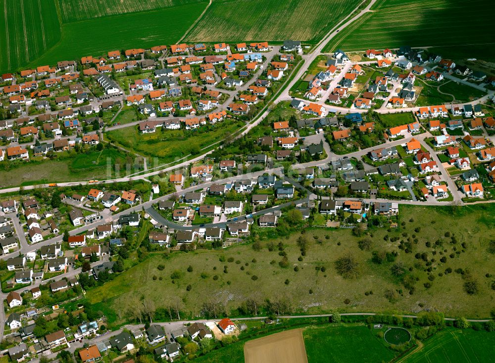 Westerstetten aus der Vogelperspektive: Wohngebiet einer Einfamilienhaus- Siedlung in Westerstetten im Bundesland Baden-Württemberg, Deutschland