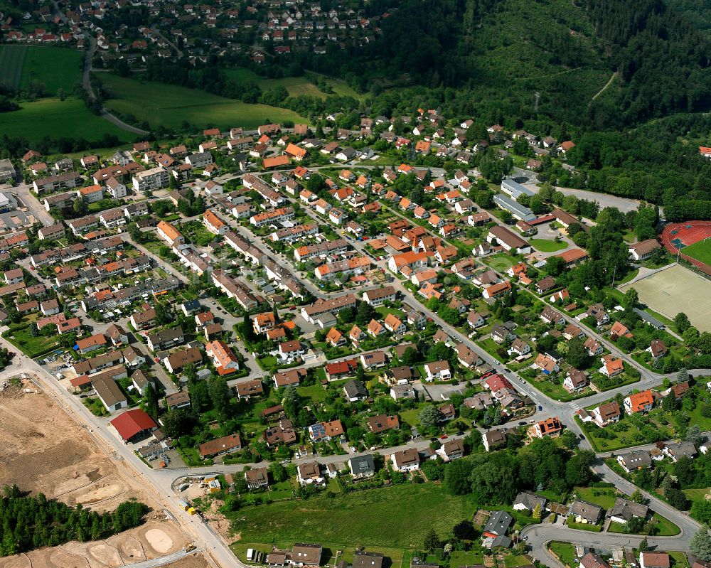 Luftaufnahme Wimberg - Wohngebiet einer Einfamilienhaus- Siedlung in Wimberg im Bundesland Baden-Württemberg, Deutschland