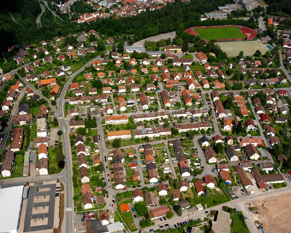 Wimberg aus der Vogelperspektive: Wohngebiet einer Einfamilienhaus- Siedlung in Wimberg im Bundesland Baden-Württemberg, Deutschland