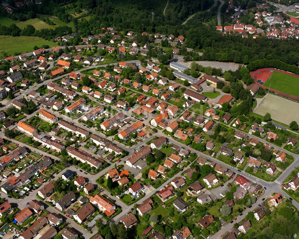 Luftaufnahme Wimberg - Wohngebiet einer Einfamilienhaus- Siedlung in Wimberg im Bundesland Baden-Württemberg, Deutschland