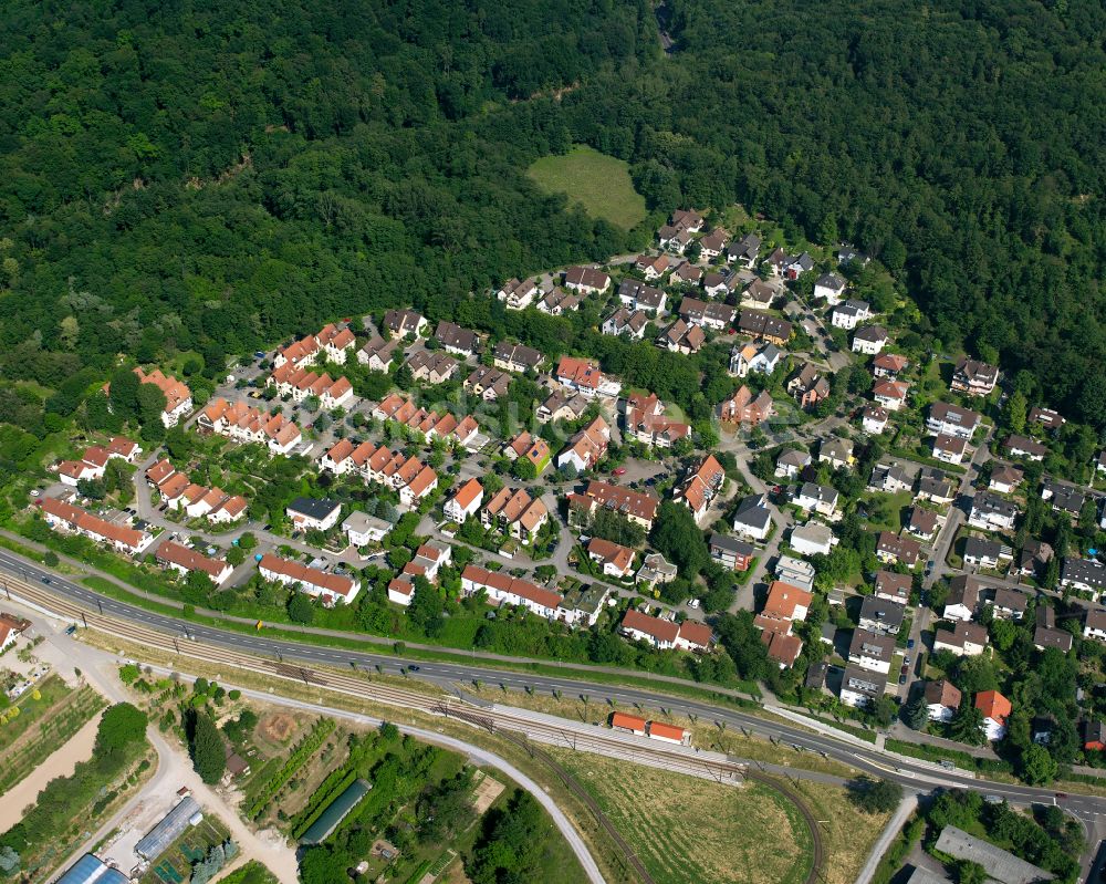 Luftaufnahme Wolfartsweier - Wohngebiet einer Einfamilienhaus- Siedlung in Wolfartsweier im Bundesland Baden-Württemberg, Deutschland