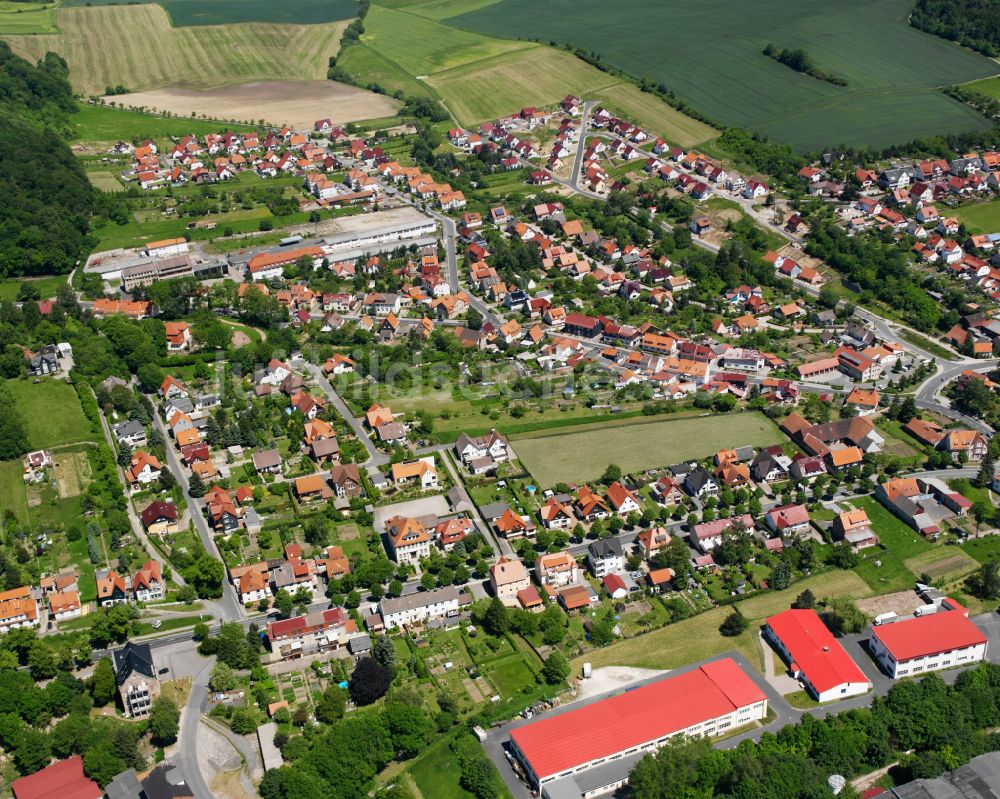 Luftaufnahme Worbis - Wohngebiet einer Einfamilienhaus- Siedlung in Worbis im Bundesland Thüringen, Deutschland