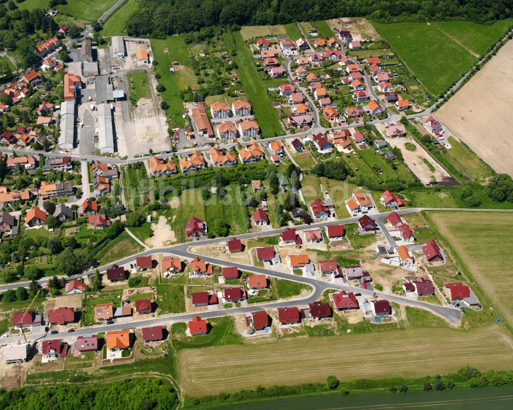 Worbis von oben - Wohngebiet einer Einfamilienhaus- Siedlung in Worbis im Bundesland Thüringen, Deutschland