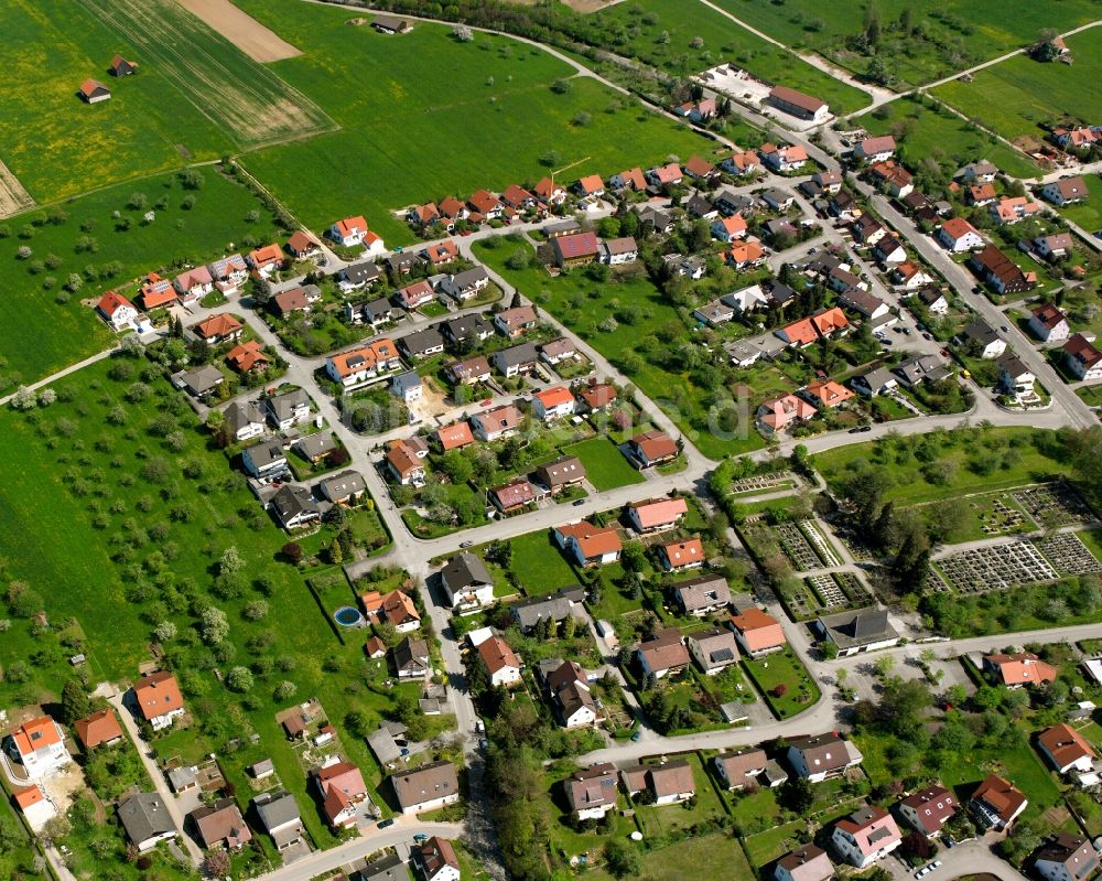 Wäschenbeuren aus der Vogelperspektive: Wohngebiet einer Einfamilienhaus- Siedlung in Wäschenbeuren im Bundesland Baden-Württemberg, Deutschland