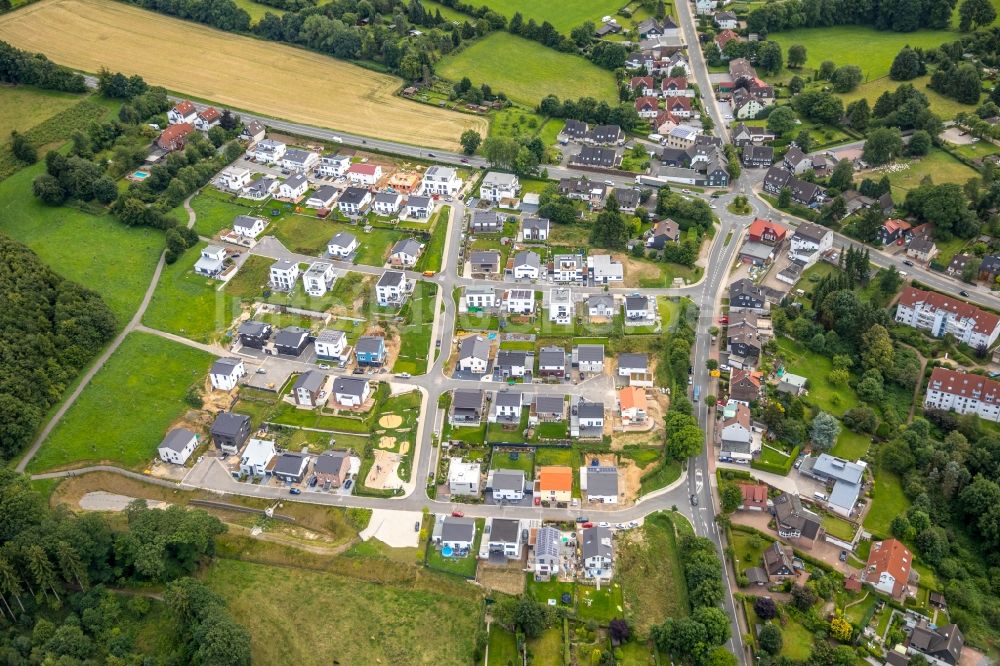 Luftaufnahme Schwelm - Wohngebiet einer Einfamilienhaus- Siedlung zwischen Frankfurter Straße und Winterberger Straße in Schwelm im Bundesland Nordrhein-Westfalen