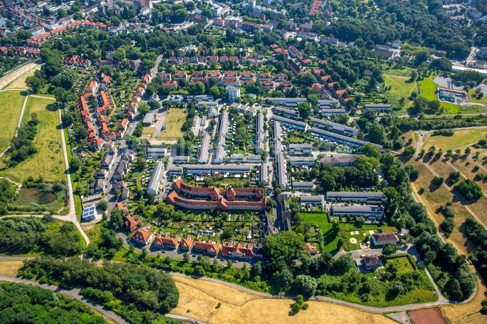 Gelsenkirchen aus der Vogelperspektive: Wohngebiet einer Einfamilienhaussiedlung in Gelsenkirchen im Bundesland Nordrhein-Westfalen