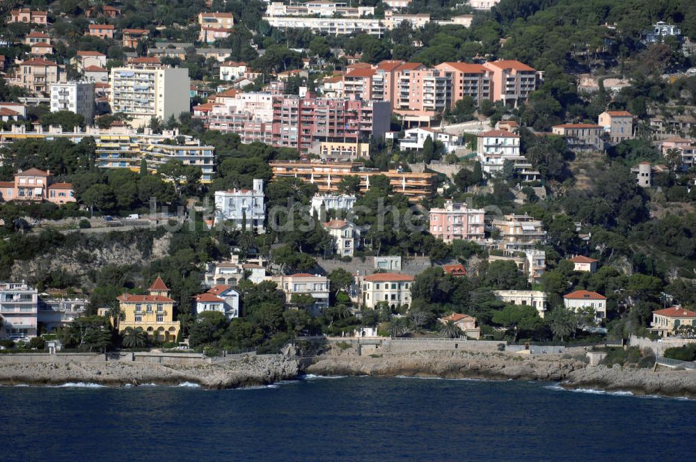 Cap-d' Ail von oben - Wohngebiet entlang der Avenue Raymond Gramaglia in Cap-d' Ail