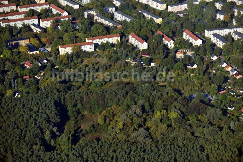 Berlin Köpenick von oben - Wohngebiet am Feldblumenweg - Grüne Trift am Stadtrand des Stadtteiles Köpenick in Berlin