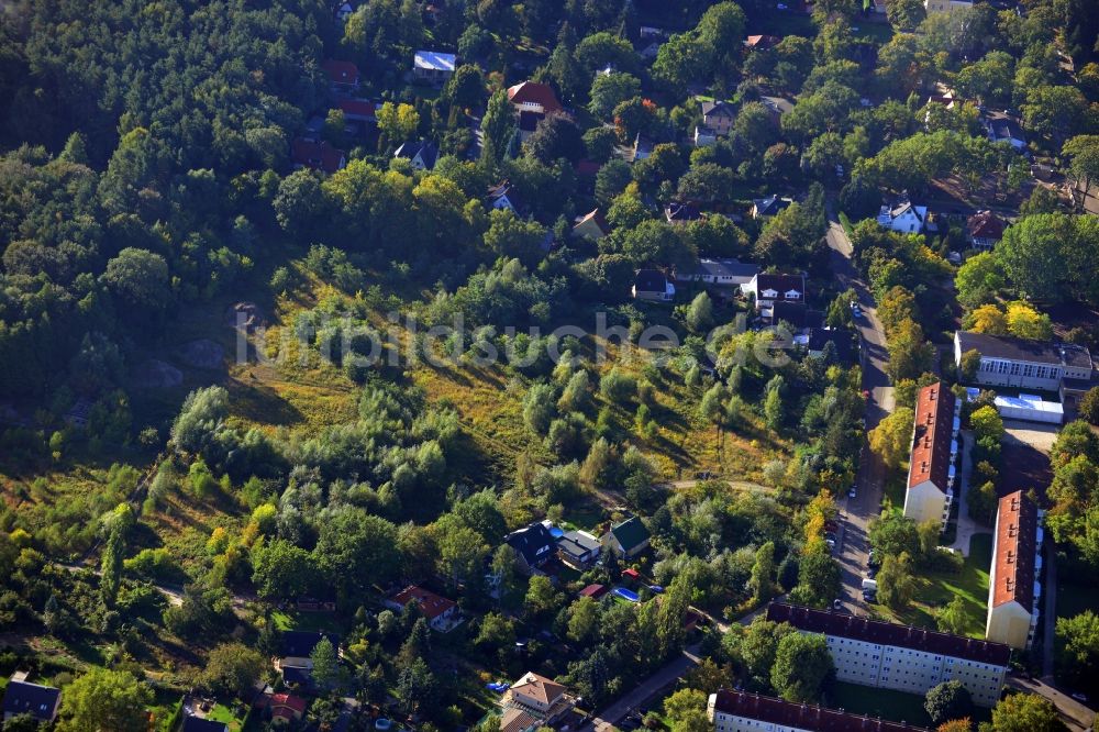 Berlin Köpenick von oben - Wohngebiet am Feldblumenweg - Grüne Trift am Stadtrand des Stadtteiles Köpenick in Berlin