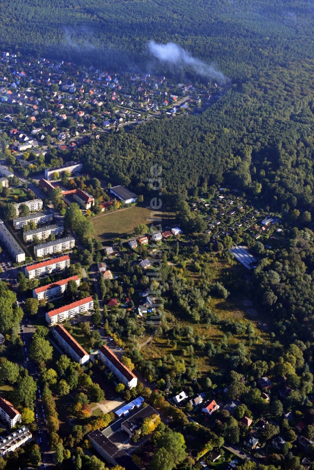 Luftbild Berlin Köpenick - Wohngebiet am Feldblumenweg - Grüne Trift am Stadtrand des Stadtteiles Köpenick in Berlin