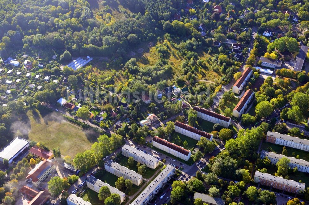 Berlin von oben - Wohngebiet am Feldblumenweg - Grüne Trift am Stadtrand des Stadtteiles Köpenick in Berlin