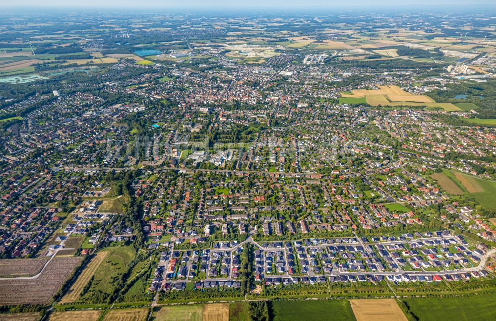 Luftbild Beckum - Wohngebiet am Feldrand in Beckum im Bundesland Nordrhein-Westfalen, Deutschland