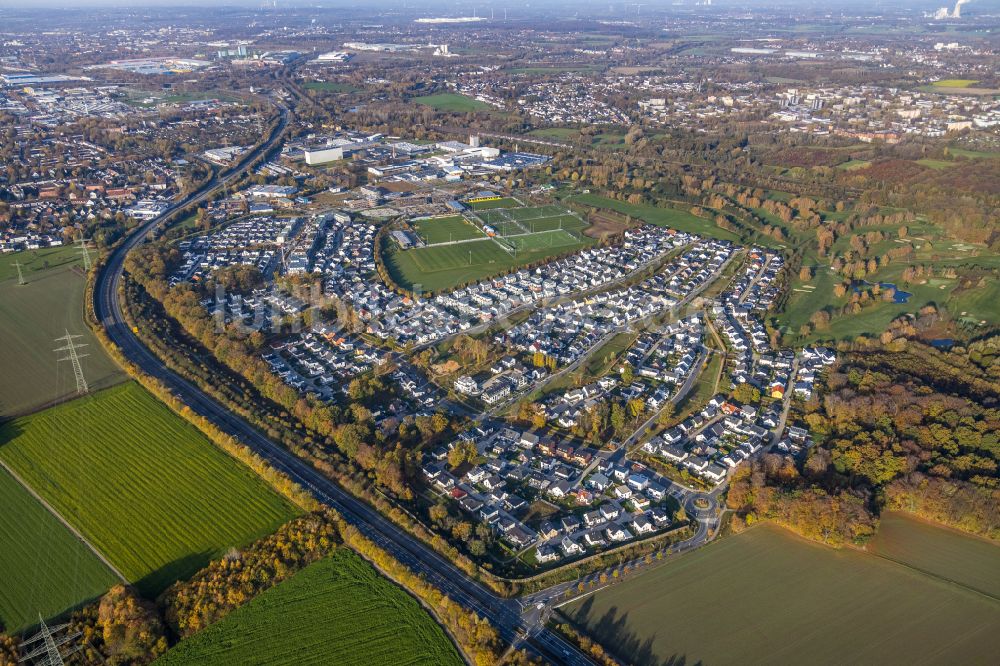 Luftaufnahme Brackeler Feld - Wohngebiet am Feldrand in Brackeler Feld im Bundesland Nordrhein-Westfalen, Deutschland