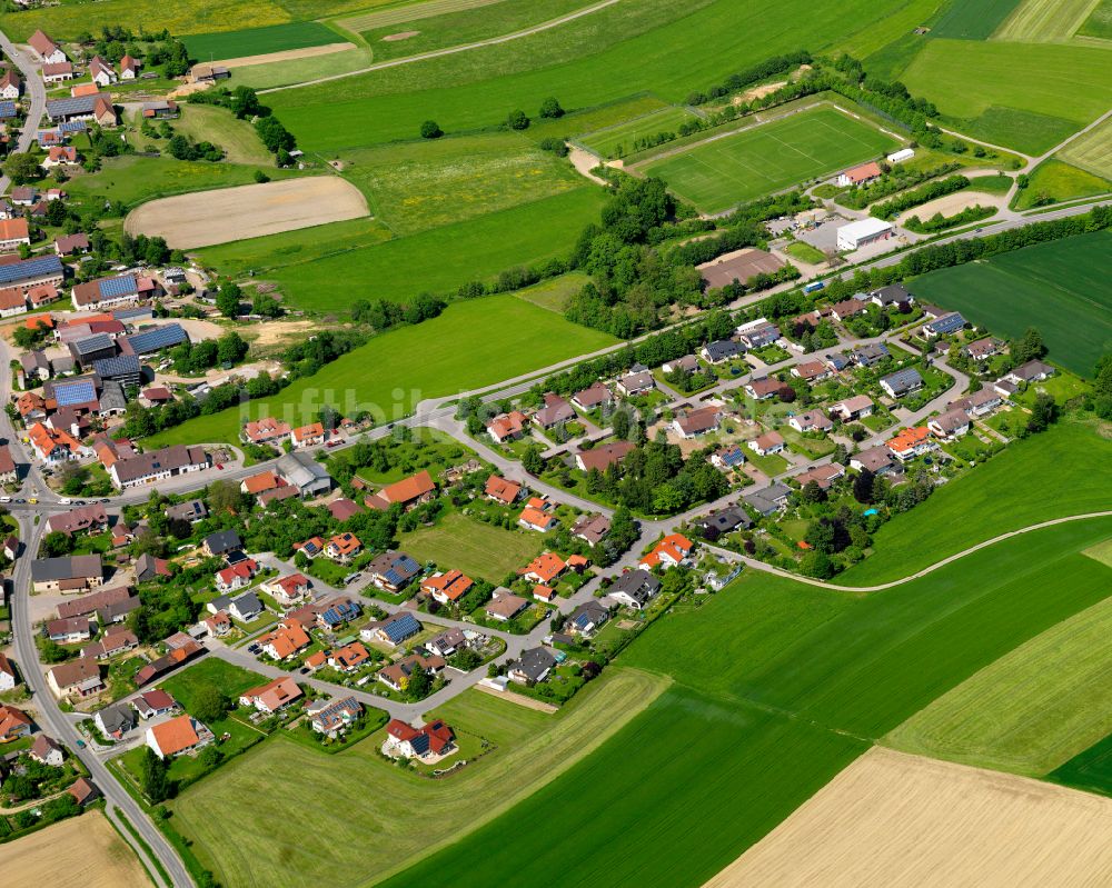 Luftbild Erlenmoos - Wohngebiet am Feldrand in Erlenmoos im Bundesland Baden-Württemberg, Deutschland