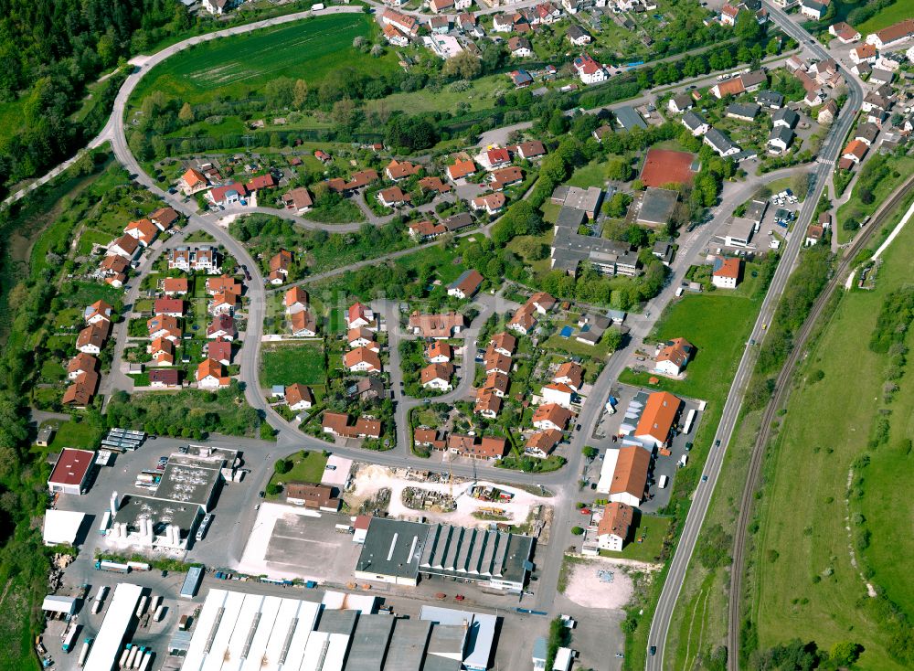 Gerhausen von oben - Wohngebiet am Feldrand in Gerhausen im Bundesland Baden-Württemberg, Deutschland